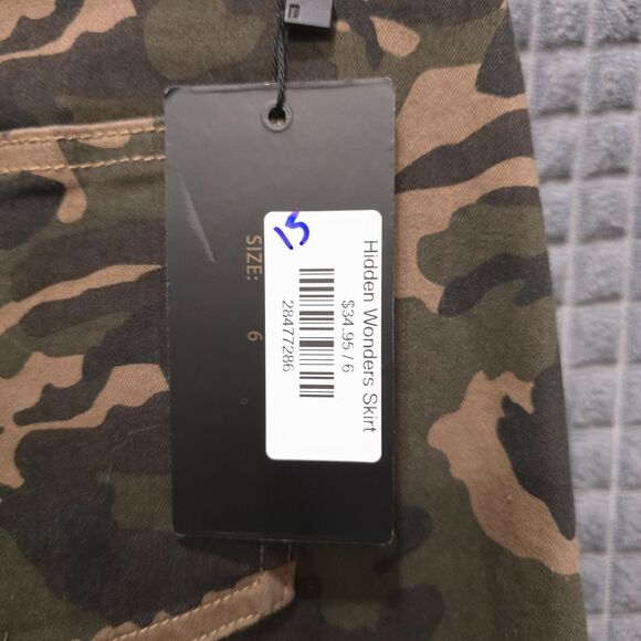 Y2K Camo Denim Jean Skirt Sz6 28W Pockets Grunge Punk Western Rock Baddie Street - Picture 8 of 16